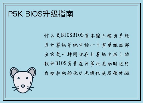 P5K BIOS升级指南